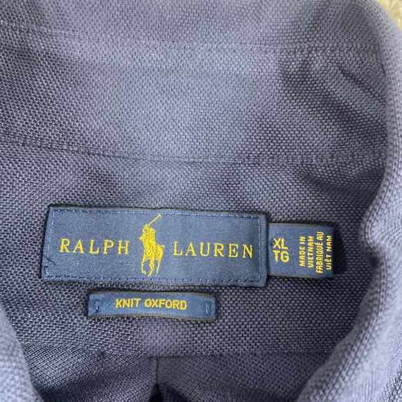 Ralph Lauren Button Down Shirt Mens Extra Large Knit Oxford Dress Shirt Cotton - Picture 3 of 15